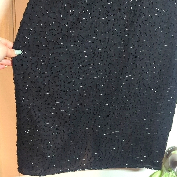 Euc Vintage Silk 80s 90s Sequin Dress sz4 SHOWSTOPPING - Picture 5 of 12